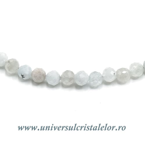 Colier acvamarin rotund fatetat - 4,8 mm