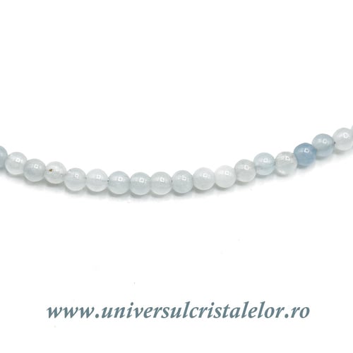 Colier acvamarin rotund slefuit - 3,1 mm