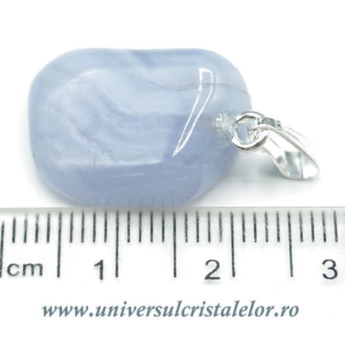 Pandantiv agat albastru dantela