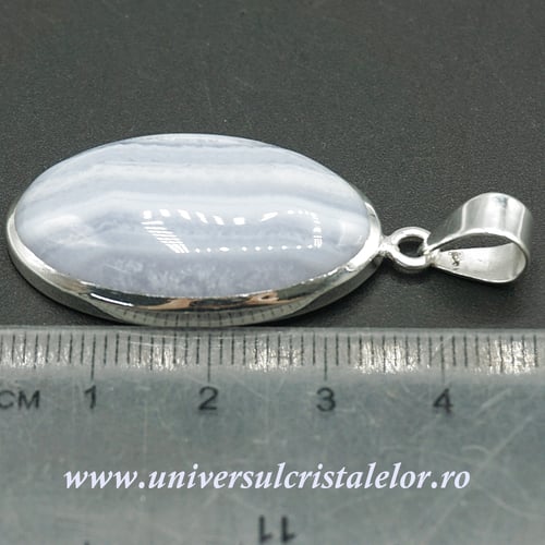 Pandantiv agat albastru dantela