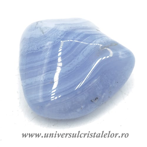 Agat albastru dantela piatra rulata unicat m06