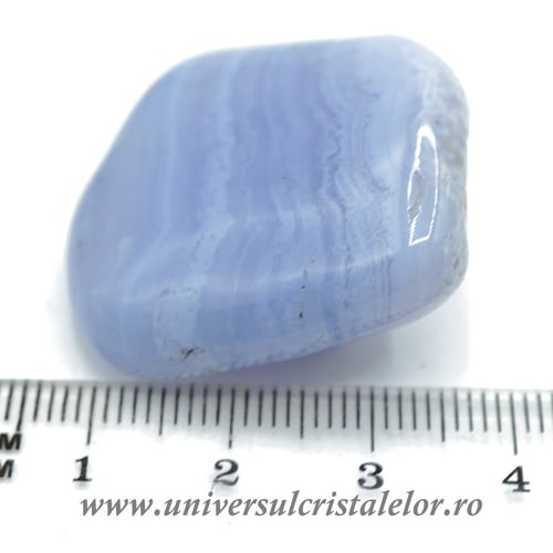 Agat albastru dantela piatra rulata unicat m06