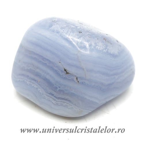 Agat albastru dantela piatra rulata unicat m02