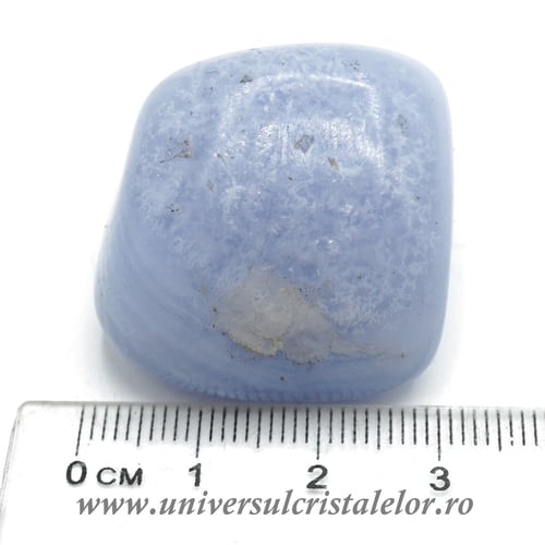 Agat albastru dantela piatra rulata unicat m02