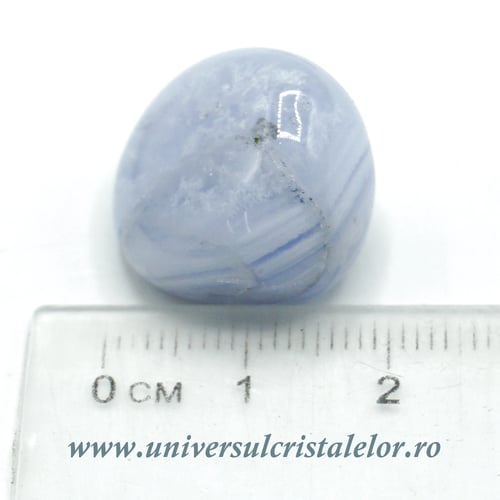 Agat albastru dantela piatra rulata 