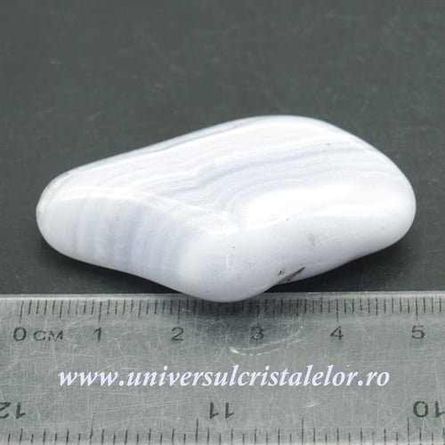 Agat albastru dantela piatra rulata unicat m01 