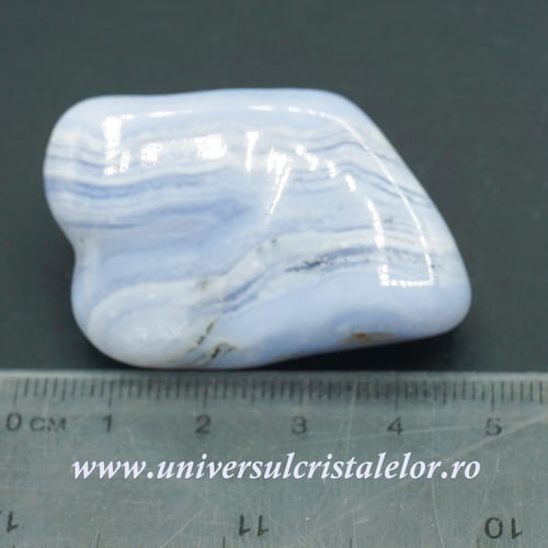 Agat albastru dantela piatra rulata unicat m04