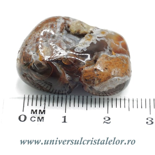 Agat de foc piatra rulata unicat m03