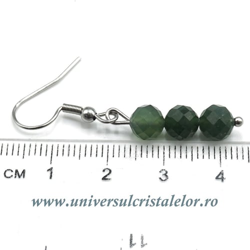 Cercei agat muschi rotund fatetat - 6 mm 