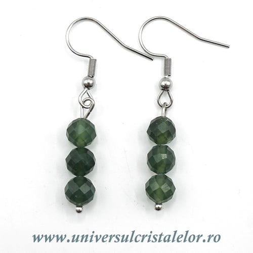 Cercei agat muschi rotund fatetat - 6 mm 