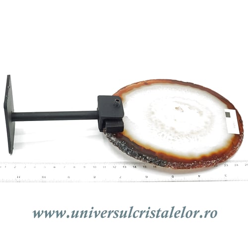 Felie agat natural pe suport de metal unicat m08