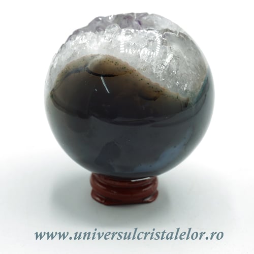 Sfera agat cu ametist unicat m02