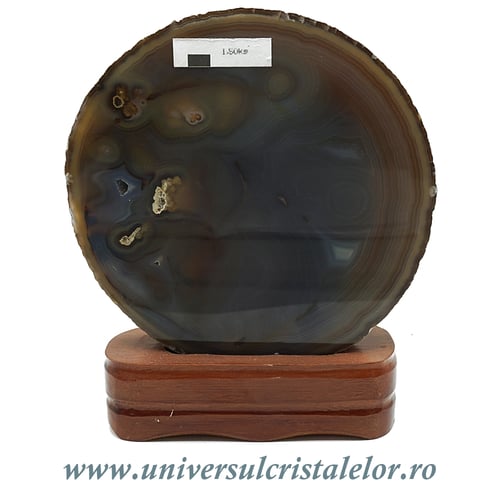 Geoda agat cu suport de lemn unicat m01