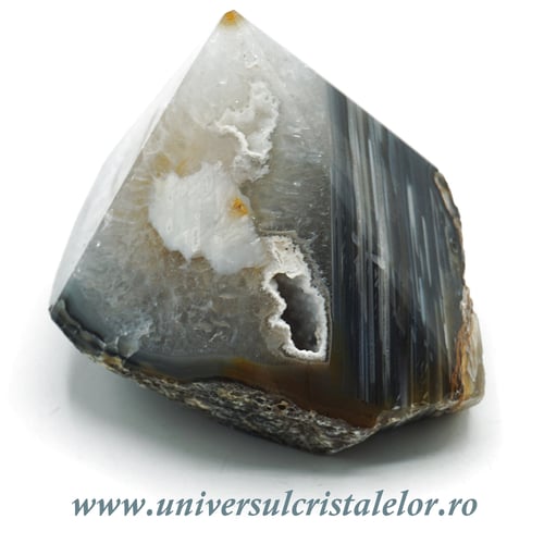 Agat natural varf cu baza unicat m01