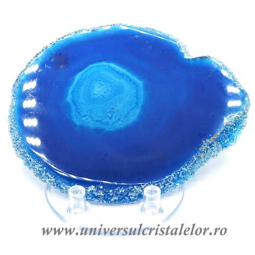 Felie subtire agat albastru unicat m05
