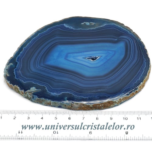 Felie subtire agat albastru unicat m17