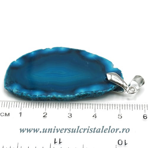 Pandantiv agat turcoaz felie