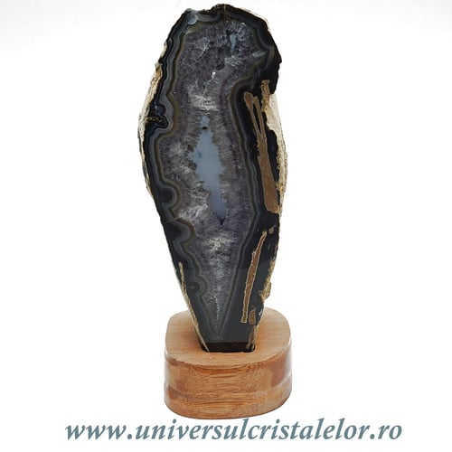 Agat pe suport de lemn unicat m01