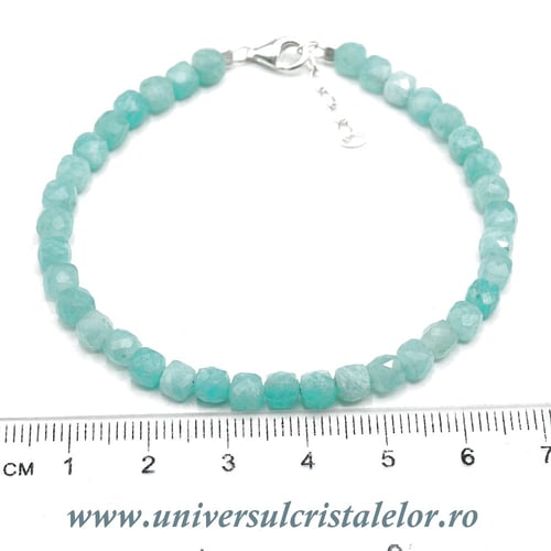 Bratara amazonit cub fatetat - 4,5 mm