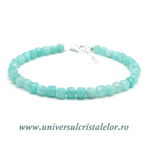 Bratara amazonit cub fatetat - 4,5 mm
