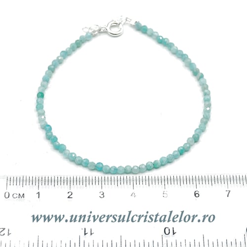 Bratara amazonit rotund fatetat - 2,5mm