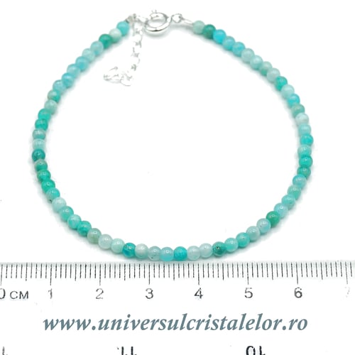 Bratara amazonit rotund - 3 mm