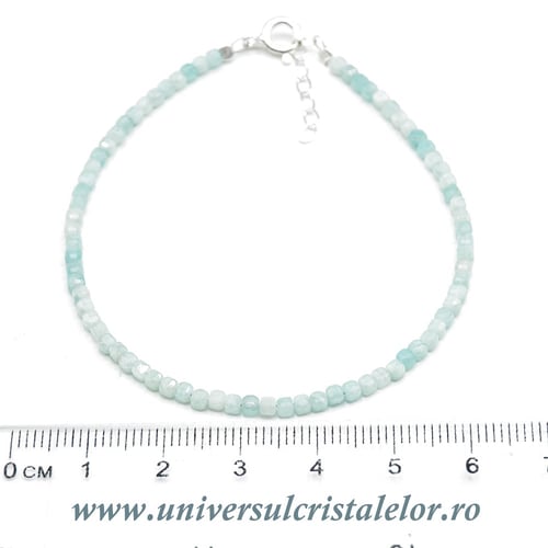 Bratara amazonit cub fatetat - 2,5mm