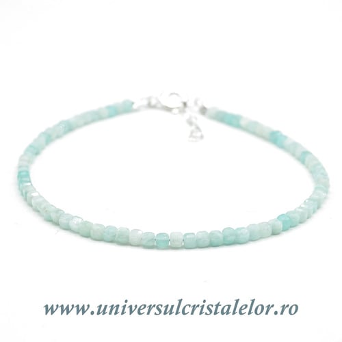 Bratara amazonit cub fatetat - 2,5mm