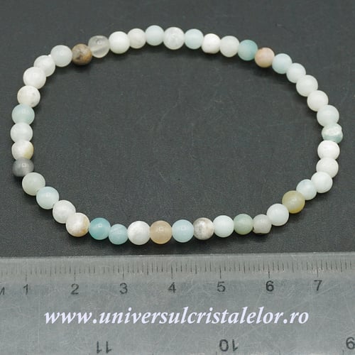 Bratara amazonit rotund - 4 mm