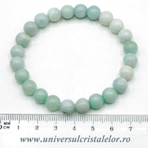 Bratara amazonit rotund - 8 mm