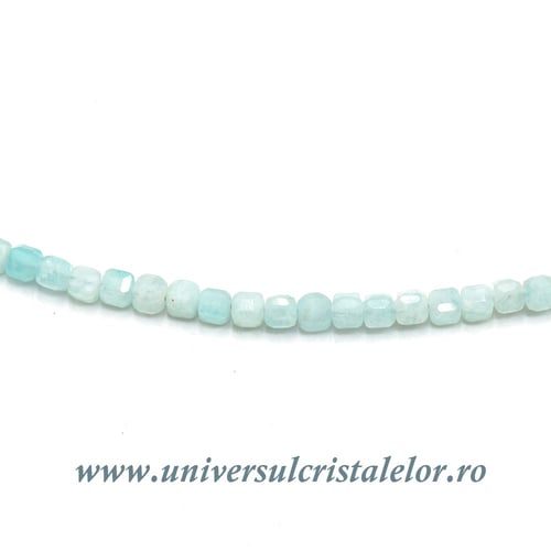 Colier amazonit cub fatetat - 2,5mm