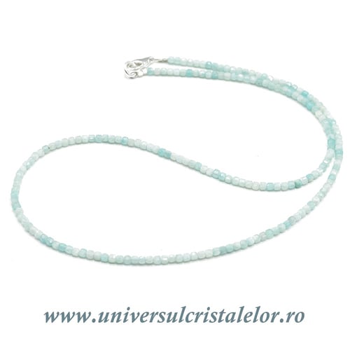 Colier amazonit cub fatetat - 2,5mm