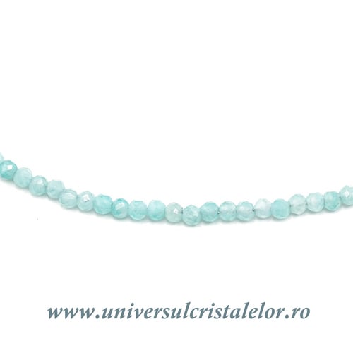 Colier amazonit rotund fatetat - 2 mm