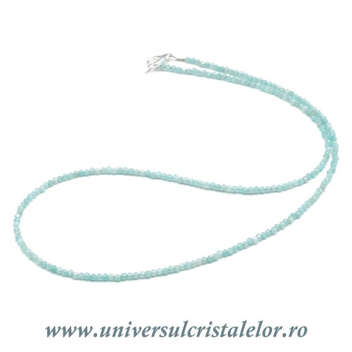 Colier amazonit rotund fatetat - 2 mm