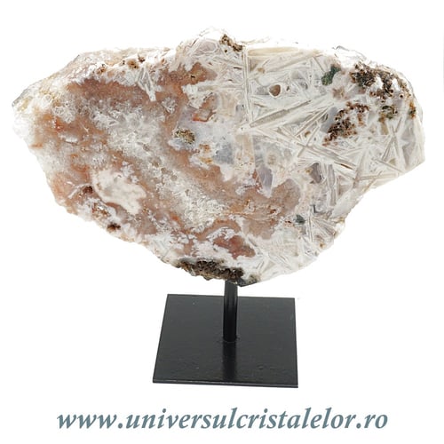 Ametist roz pe suport de metal mineral unicat m07