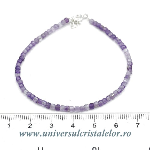 Bratara ametist cub fatetat - 2,5 mm