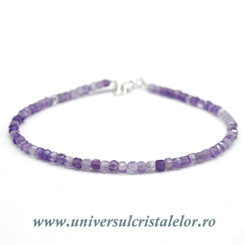 Bratara ametist cub fatetat - 2,5 mm
