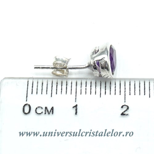 Cercei ametist lacrima fatetat - 6,5/9mm