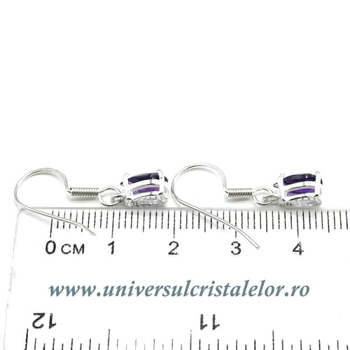 Cercei ametist lacrima fatetat -6/8 mm