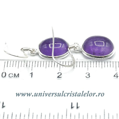 Cercei ametist oval