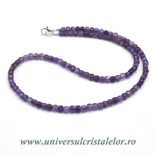 Colier ametist cub fatetat - 4,3mm