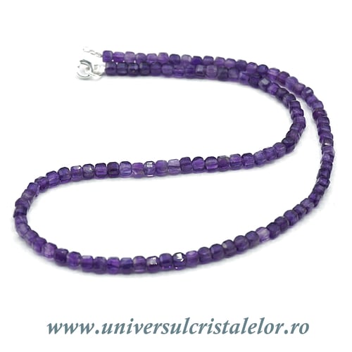Colier ametist cub fatetat - 4 mm