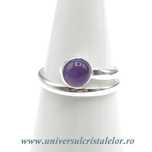 Inel ametist rotund reglabil