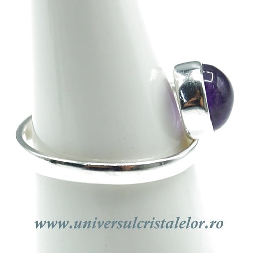 Inel ametist rotund reglabil