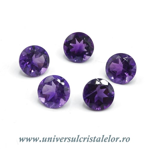 Ametist fatetat rotund 8 mm