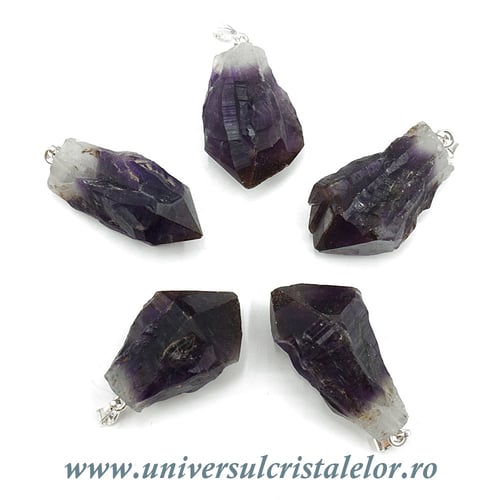 Pandantiv ametist bicolor varf natural