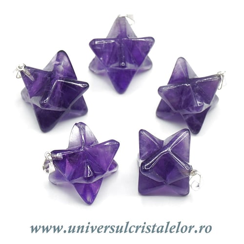 Pandantiv ametist merkaba