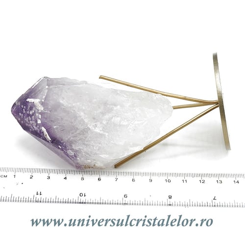 Varf ametist pe suport de metal unicat m03