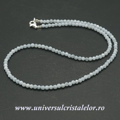 Colier angelit rotund fatetat - 3.4mm