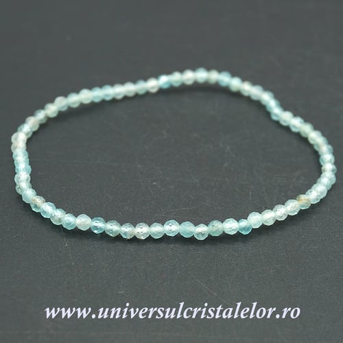 Bratara apatit rotund fatetat pe elastic - 2/3mm